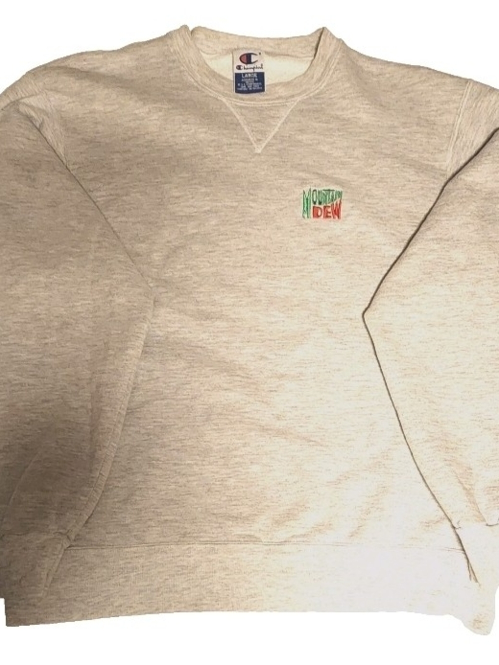 Vintage Champion Sweatshirt Mens Large Gray Mountain Dew Logo Crewneck